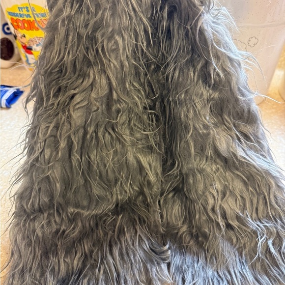 Gray Werewolf Halloween Mask Wolfdog, snarling Faux Fur Big Teeth Costume Dog - Picture 10 of 10